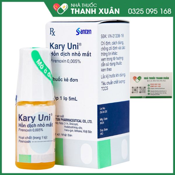 Hỗn dịch nhỏ mắt Kary Uni - làm chậm sự tiến triển của bệnh đục thủy tinh thể mới phát ở người lớn tuổi